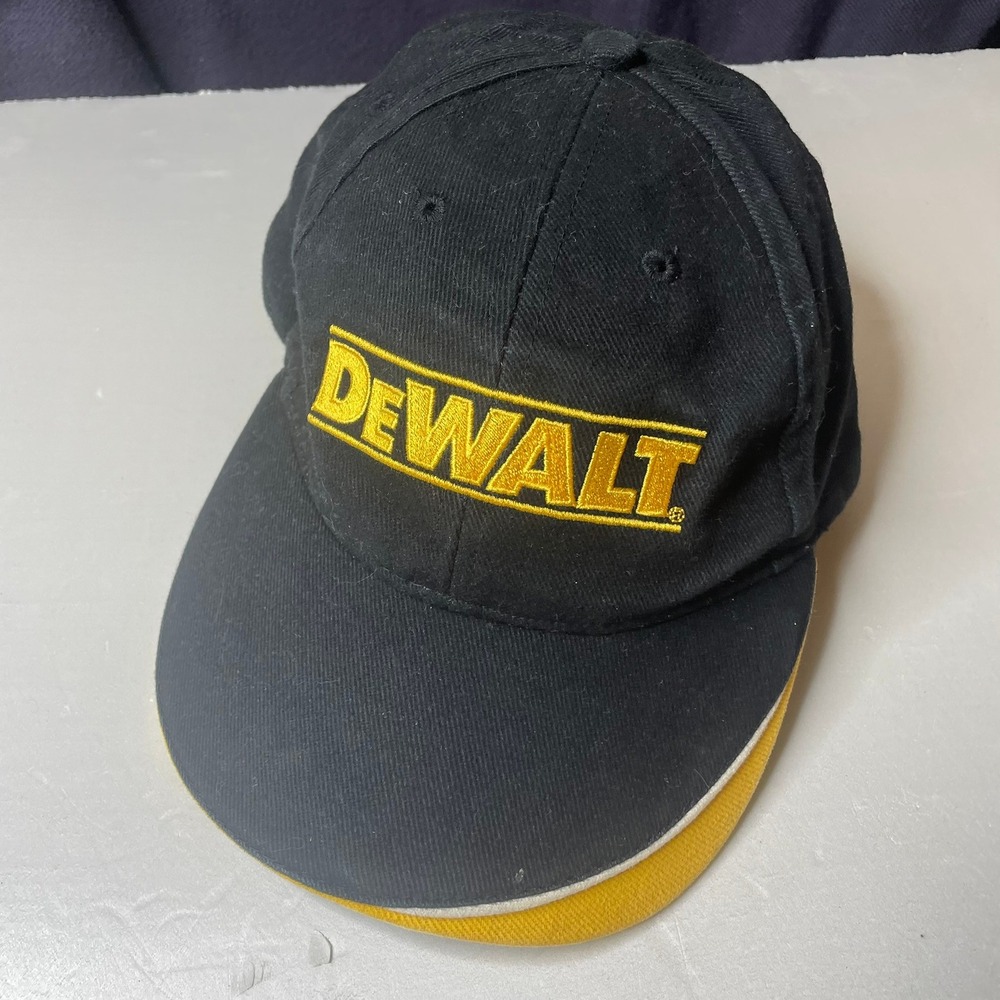 DEWALT Guaranteed Tough‎ Embroidered Logo Baseball Cap Black Yellow Adjustable